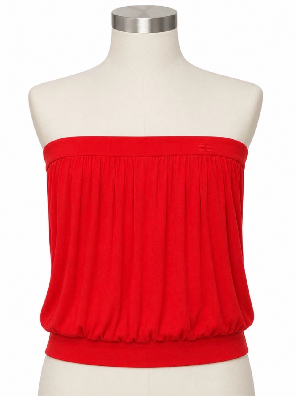 DJT Red Strapless Blouson Tube Top | Size XL